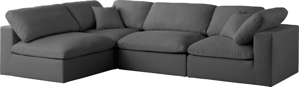 Plush Grey Velvet Standard Cloud Modular Sectional - galleria furniture outlet