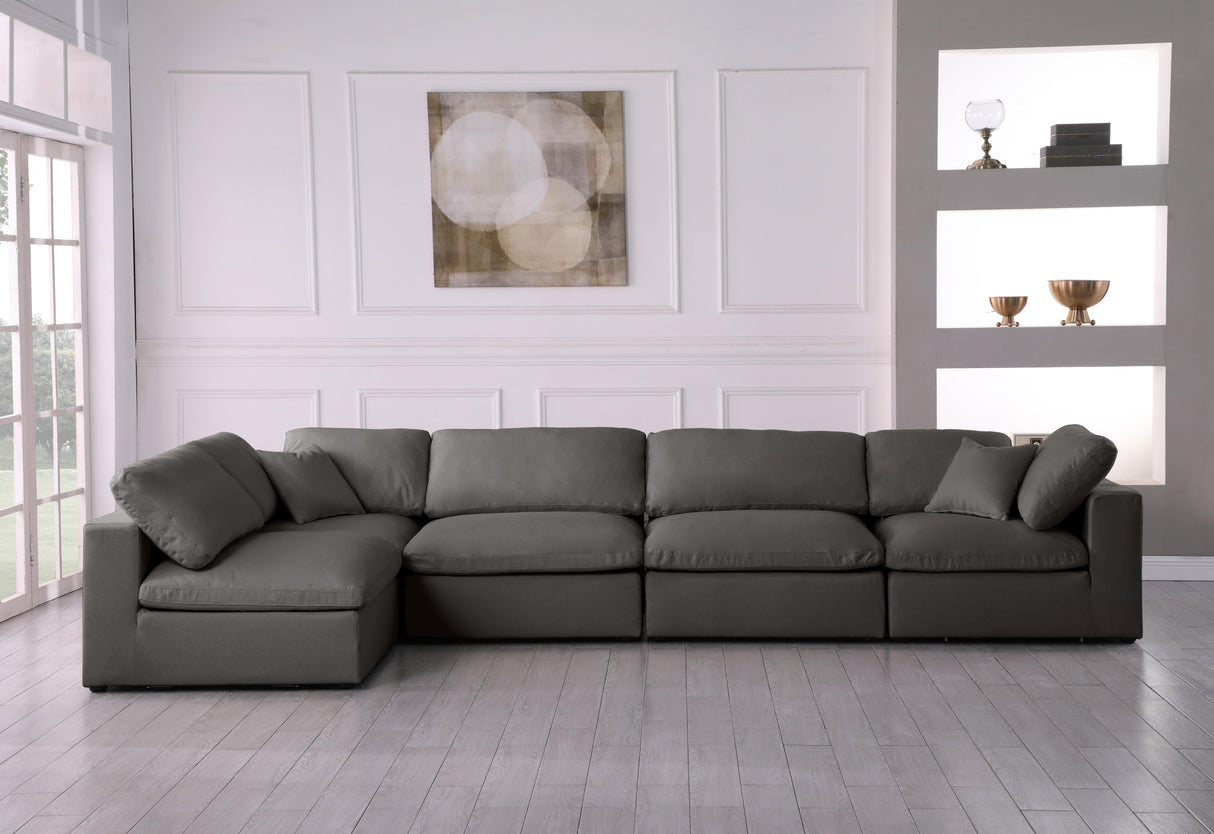 Plush Grey Velvet Standard Cloud Modular Sectional - galleria furniture outlet
