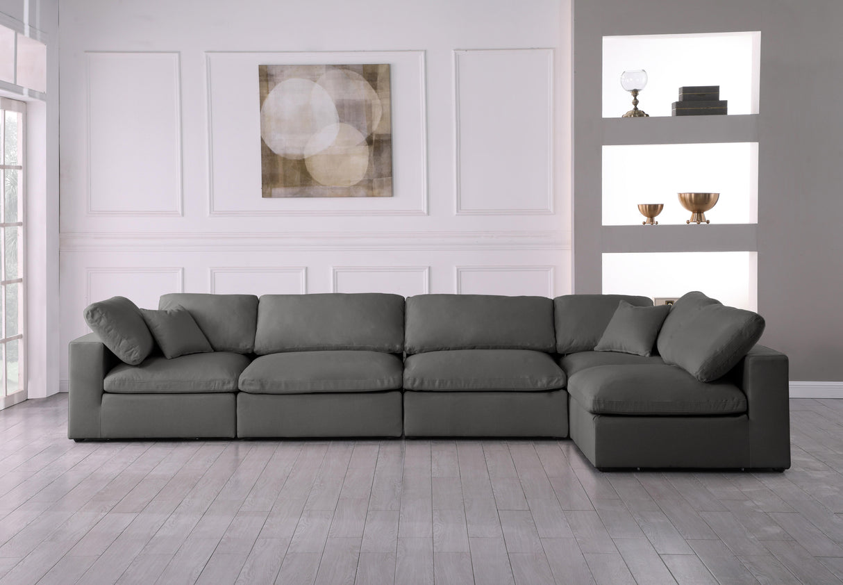 Plush Grey Velvet Standard Cloud Modular Sectional - galleria furniture outlet