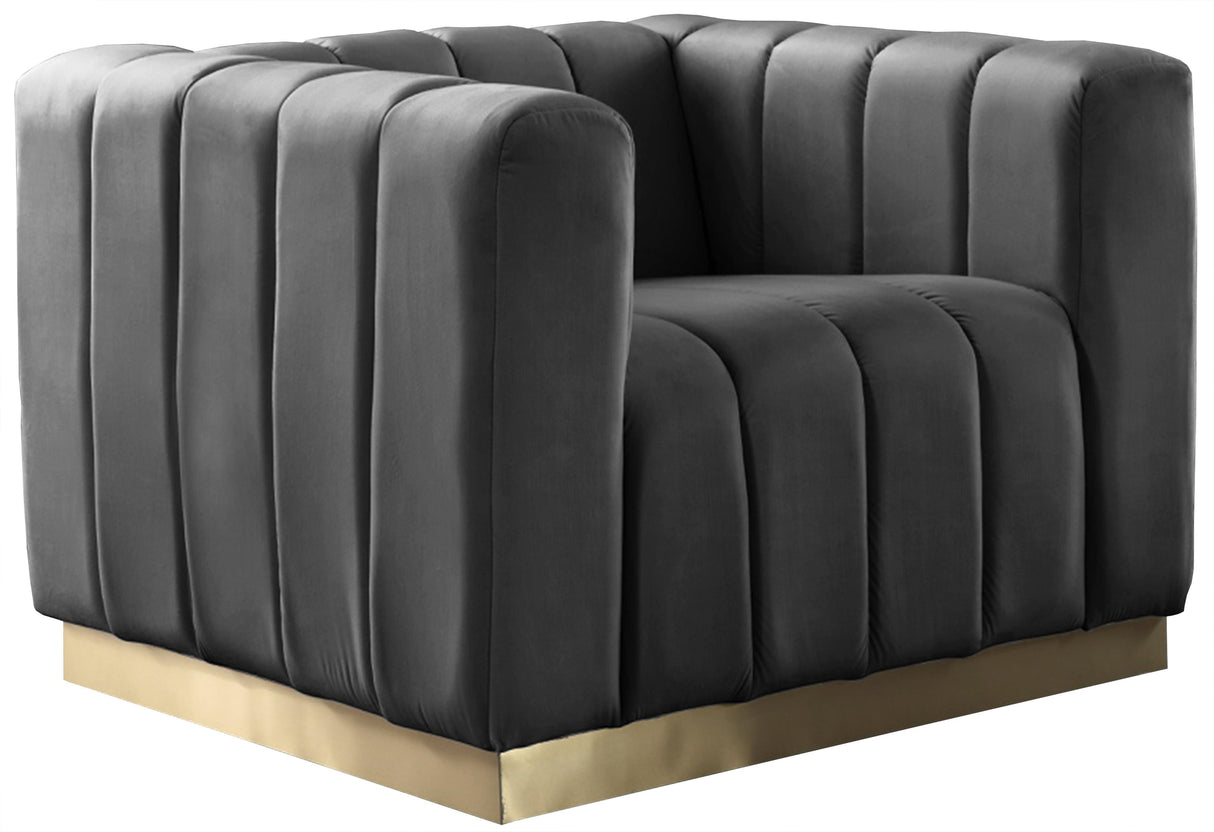 Marlon Grey Velvet Chair