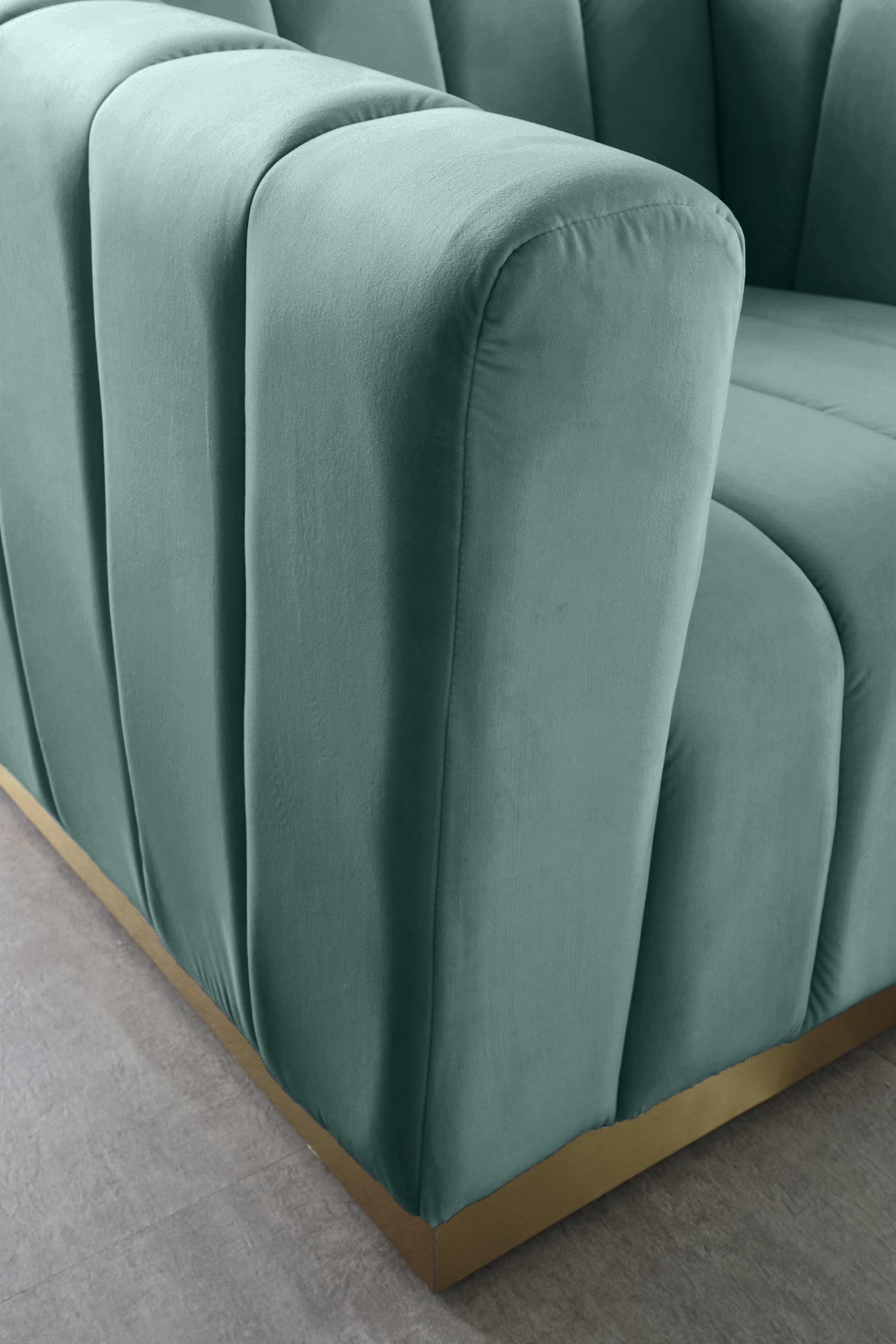 Marlon Mint Velvet Loveseat - galleria furniture outlet