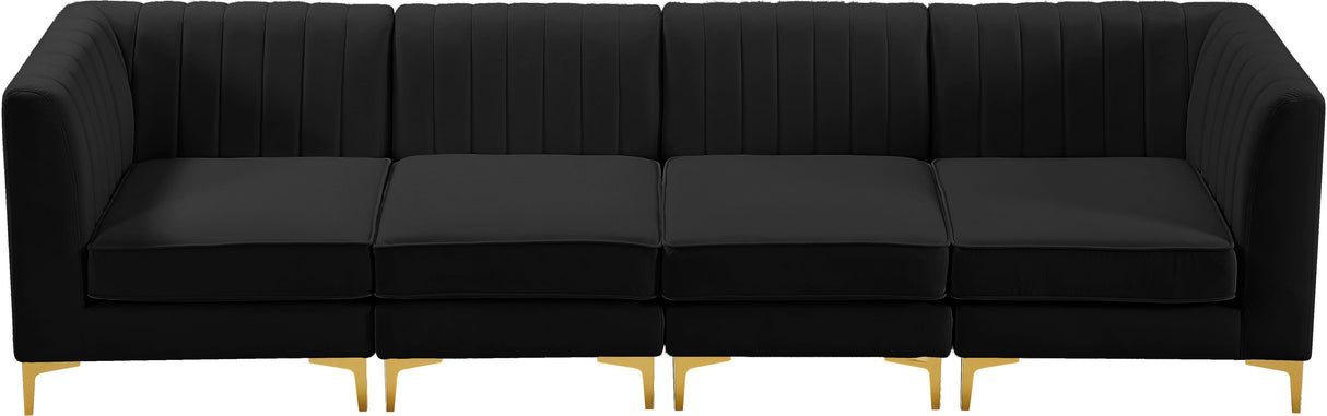 Alina Black Velvet Modular Sofa