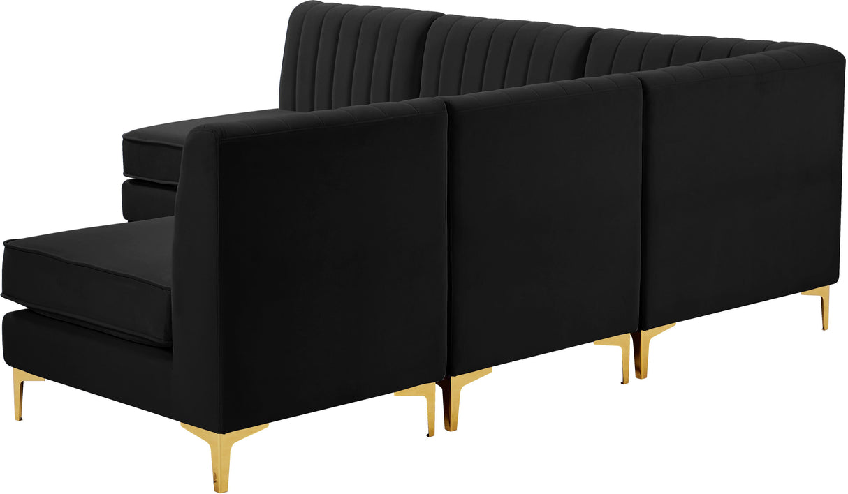 Alina Black Velvet Modular Sectional - galleria furniture outlet