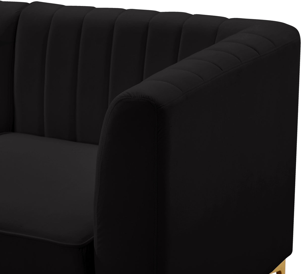 Alina Black Velvet Modular Sectional - galleria furniture outlet