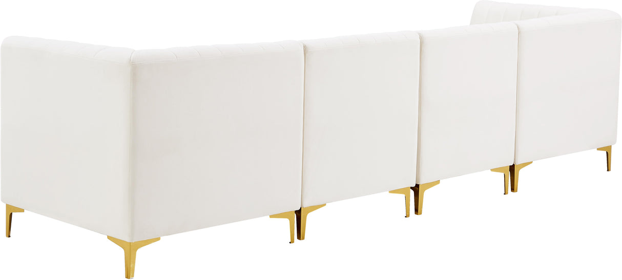 Alina Cream Velvet Modular Sofa - galleria furniture outlet