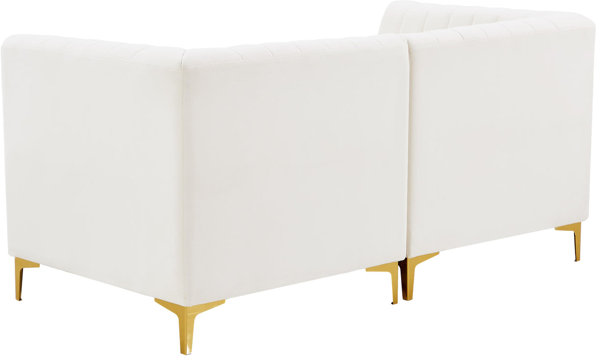 Alina Cream Velvet Modular Sofa - galleria furniture outlet