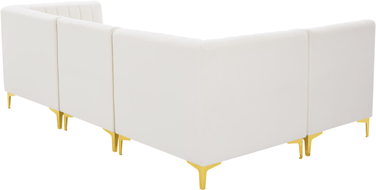 Alina Cream Velvet Modular Sectional - galleria furniture outlet