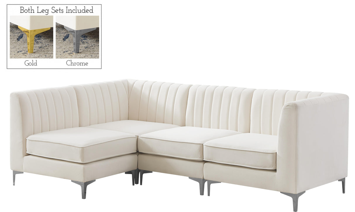 Alina Cream Velvet Modular Sectional - galleria furniture outlet