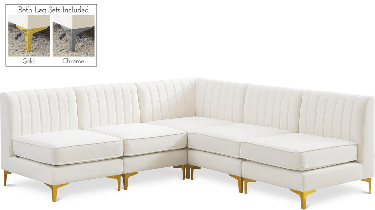 Alina Cream Velvet Modular Sectional - galleria furniture outlet