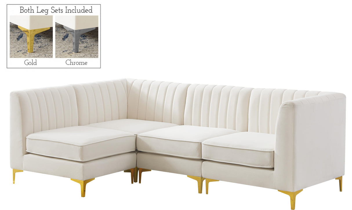Alina Cream Velvet Modular Sectional - galleria furniture outlet