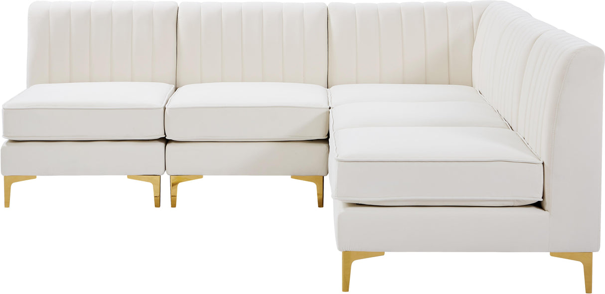 Alina Cream Velvet Modular Sectional - galleria furniture outlet