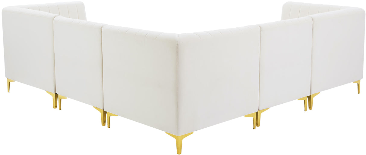 Alina Cream Velvet Modular Sectional - galleria furniture outlet