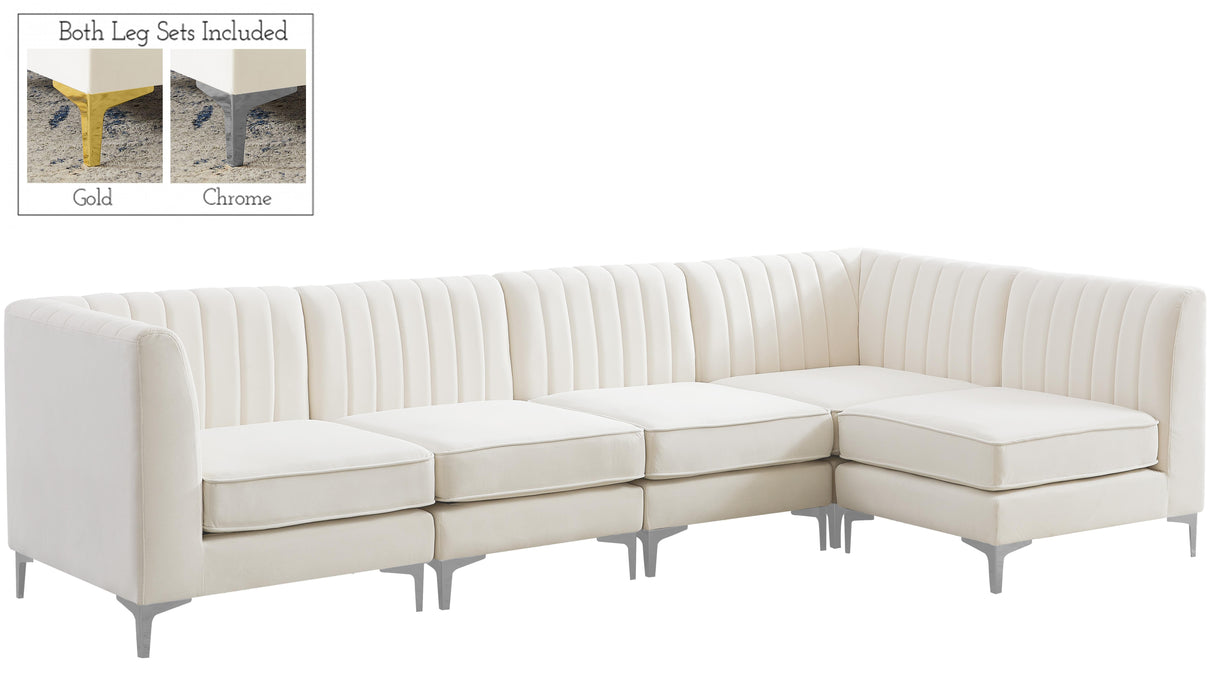 Alina Cream Velvet Modular Sectional - galleria furniture outlet