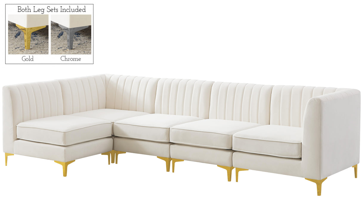 Alina Cream Velvet Modular Sectional - galleria furniture outlet