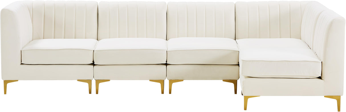 Alina Cream Velvet Modular Sectional - galleria furniture outlet