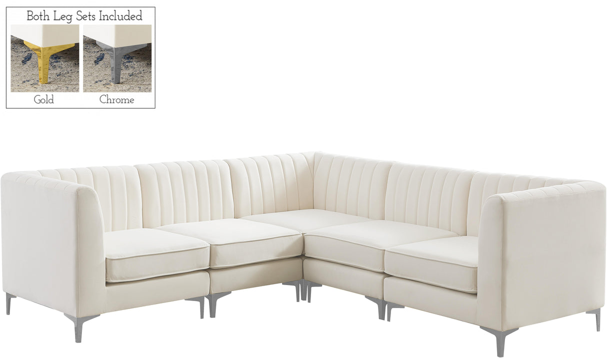 Alina Cream Velvet Modular Sectional - galleria furniture outlet