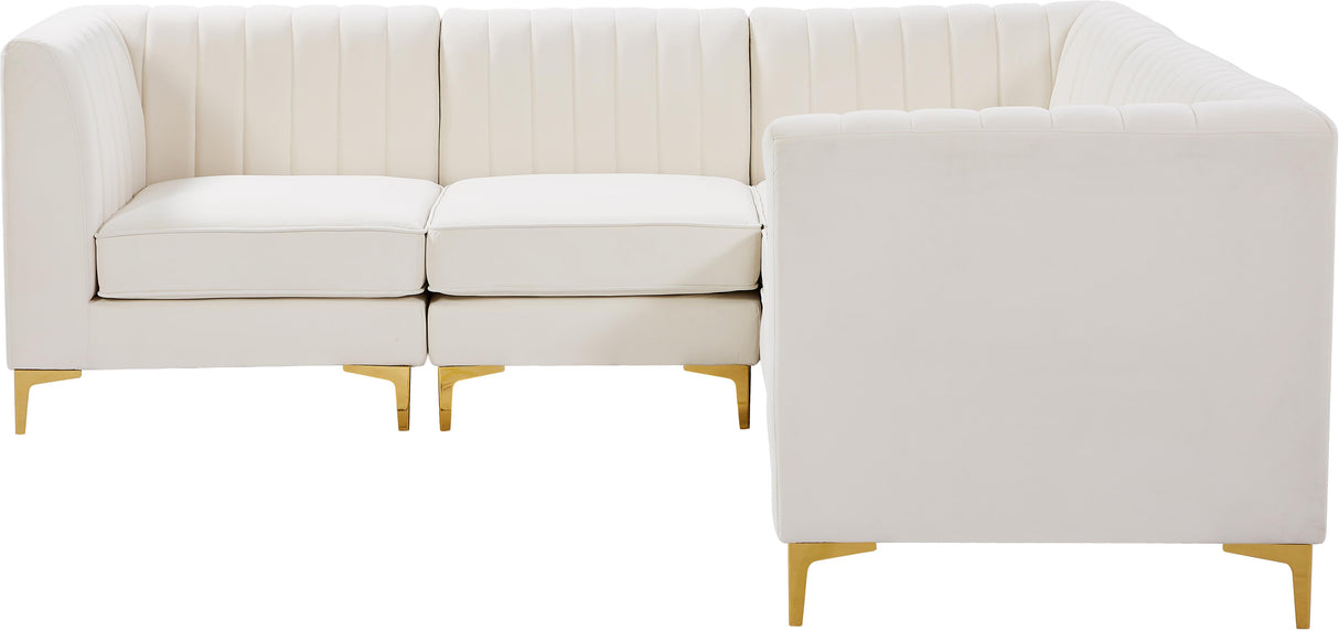 Alina Cream Velvet Modular Sectional - galleria furniture outlet