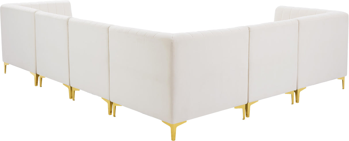 Alina Cream Velvet Modular Sectional - galleria furniture outlet