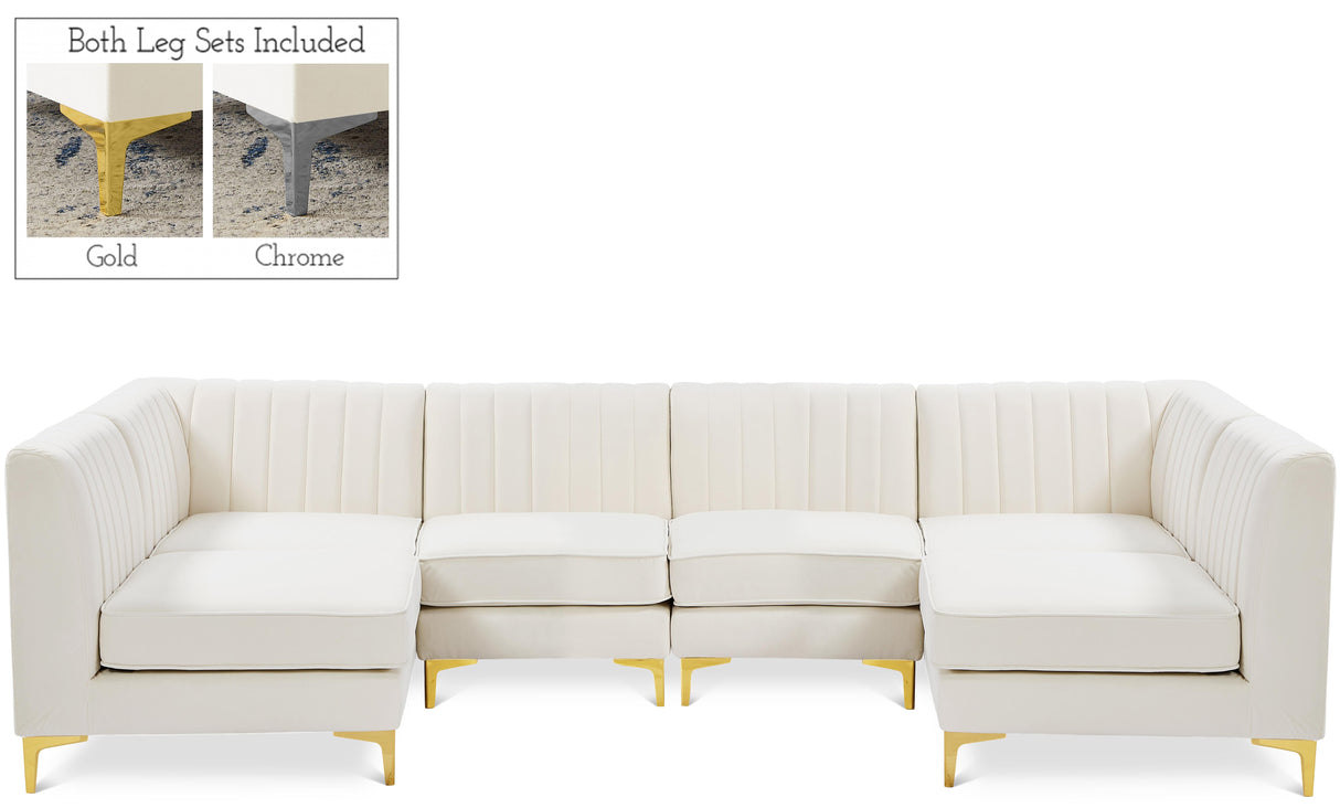 Alina Cream Velvet Modular Sectional