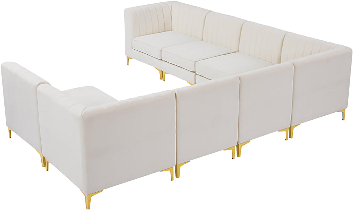 Alina Cream Velvet Modular Sectional - galleria furniture outlet