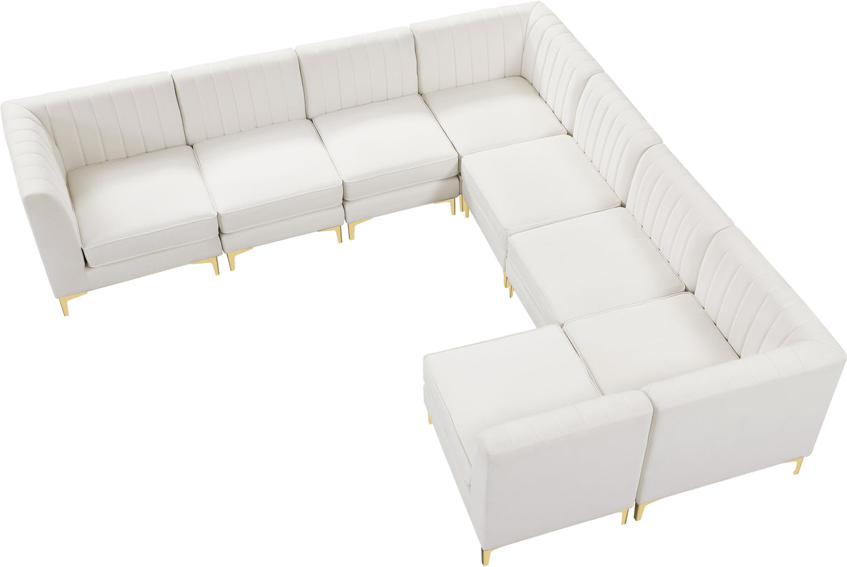 Alina Cream Velvet Modular Sectional - galleria furniture outlet