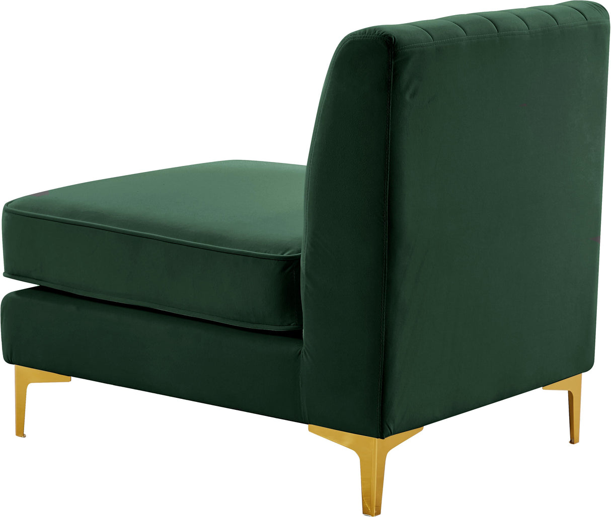 Alina Green Velvet Armless Chair - galleria furniture outlet