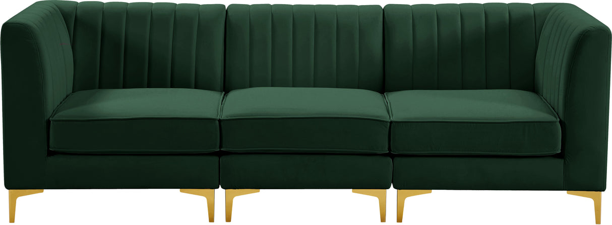 Alina Green Velvet Modular Sectional