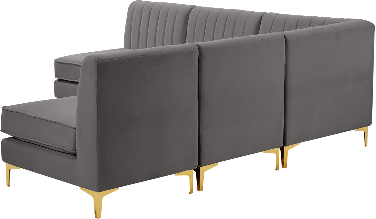 Alina Grey Velvet Modular Sectional - galleria furniture outlet