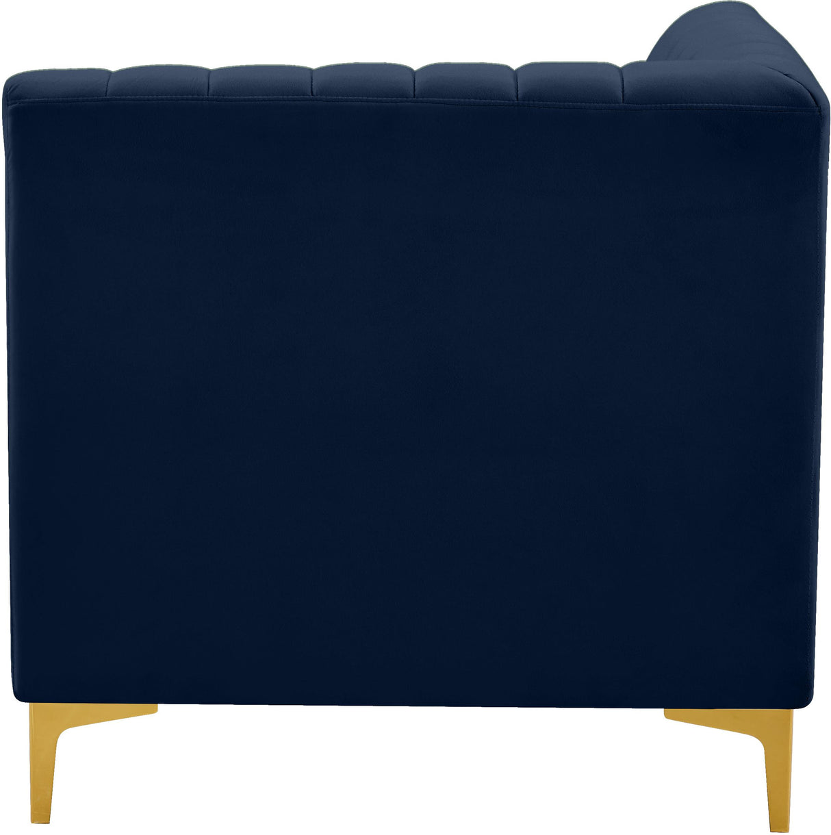 Alina Navy Velvet Corner Chair - galleria furniture outlet