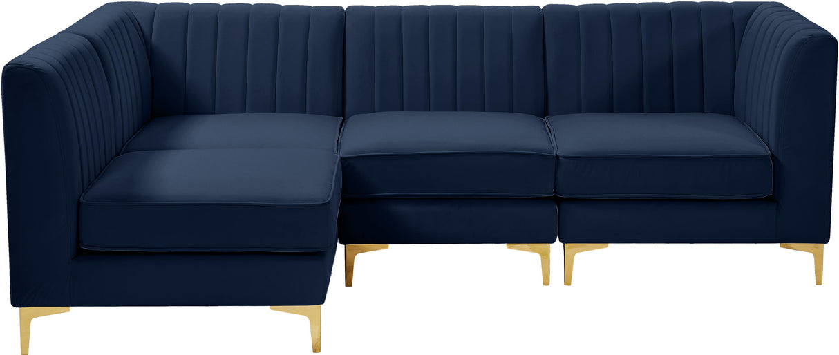 Alina Navy Velvet Modular Sectional - galleria furniture outlet