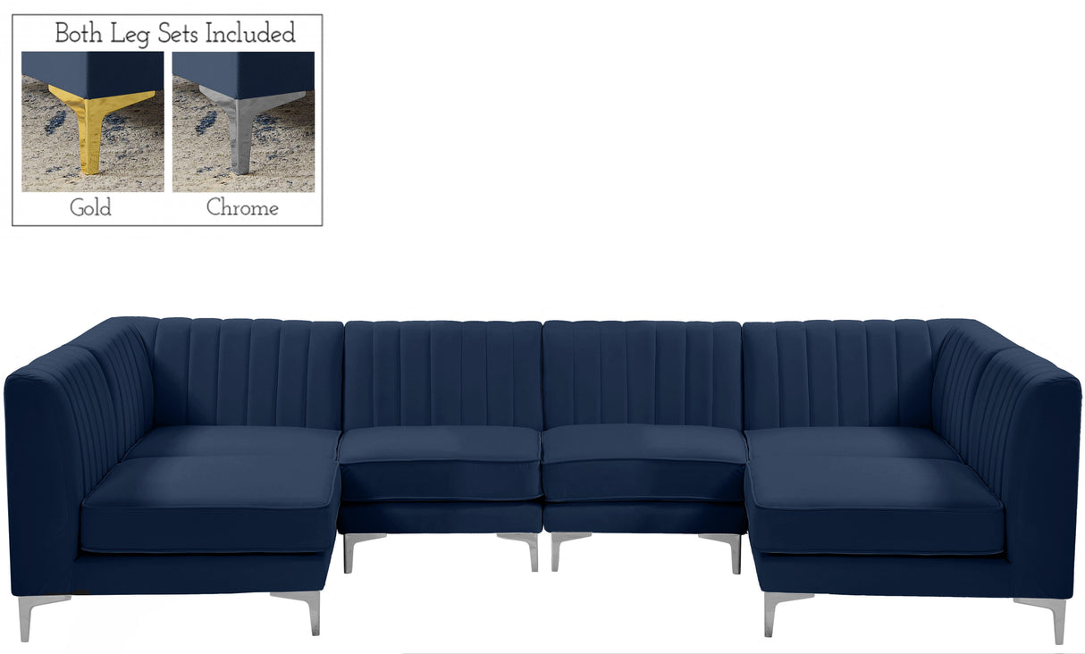 Alina Navy Velvet Modular Sectional