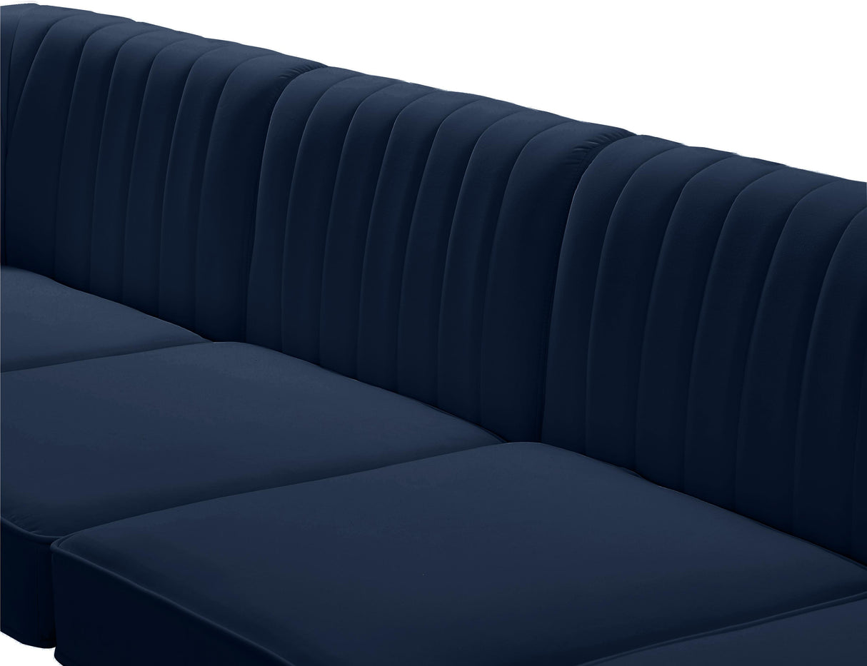 Alina Navy Velvet Modular Sectional - galleria furniture outlet