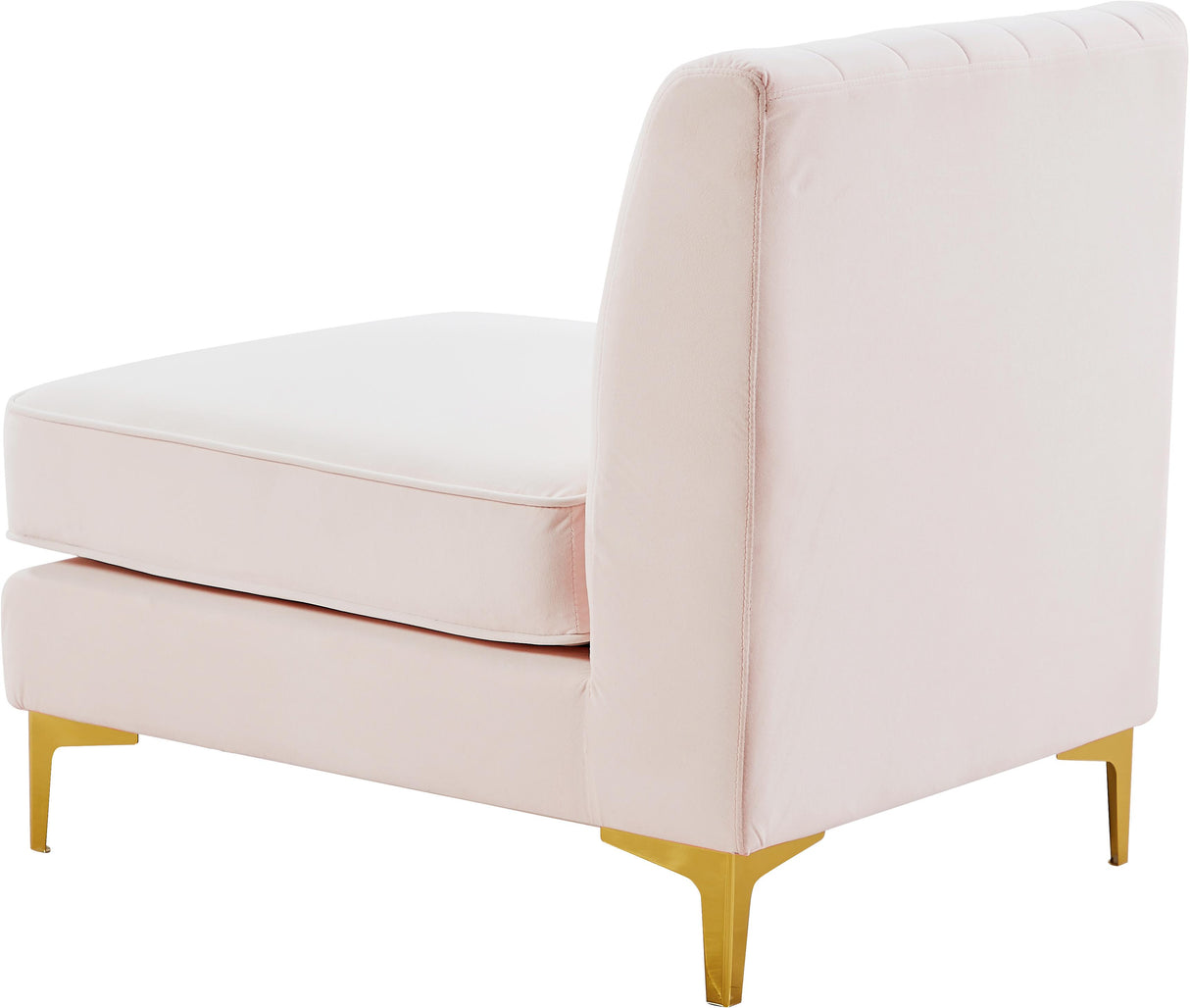 Alina Pink Velvet Armless Chair - galleria furniture outlet