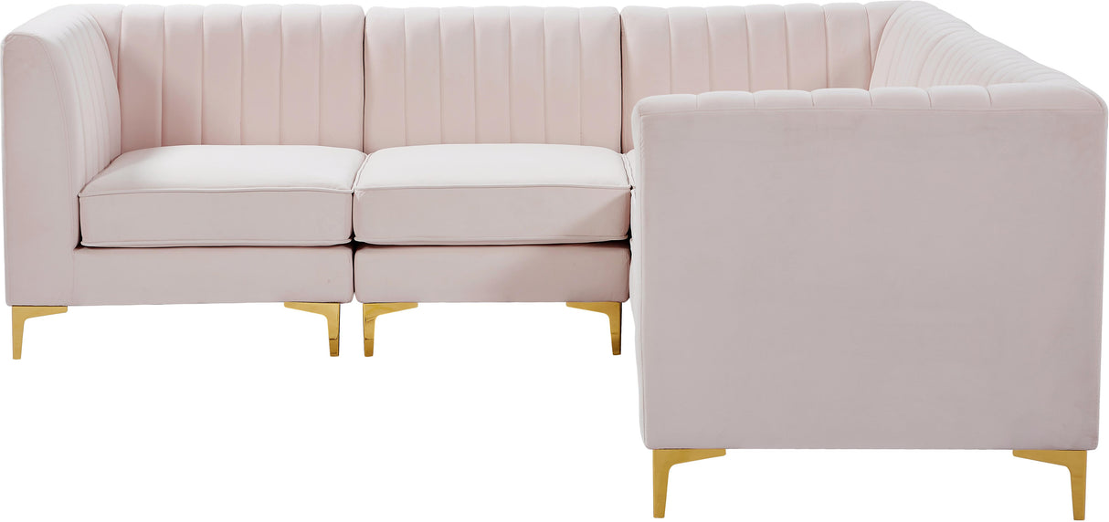 Alina Pink Velvet Modular Sectional - galleria furniture outlet