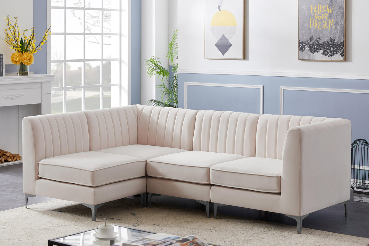 Alina Pink Velvet Modular Sectional - galleria furniture outlet