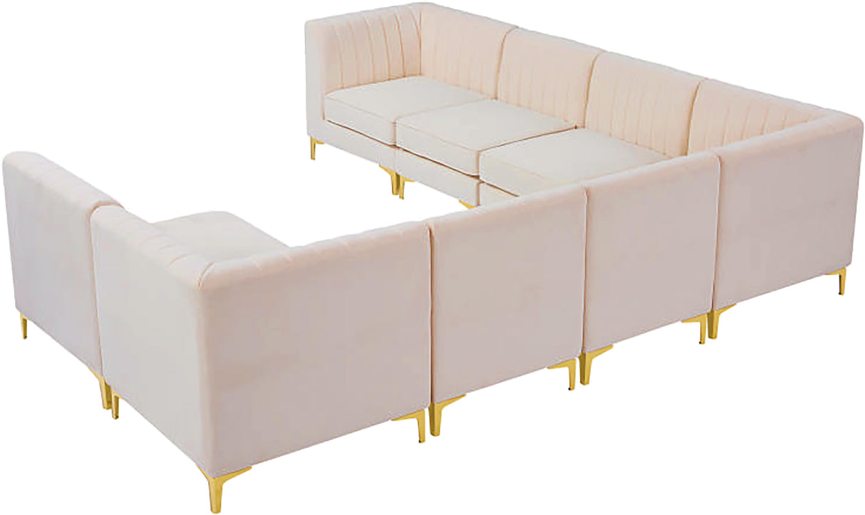 Alina Pink Velvet Modular Sectional - galleria furniture outlet
