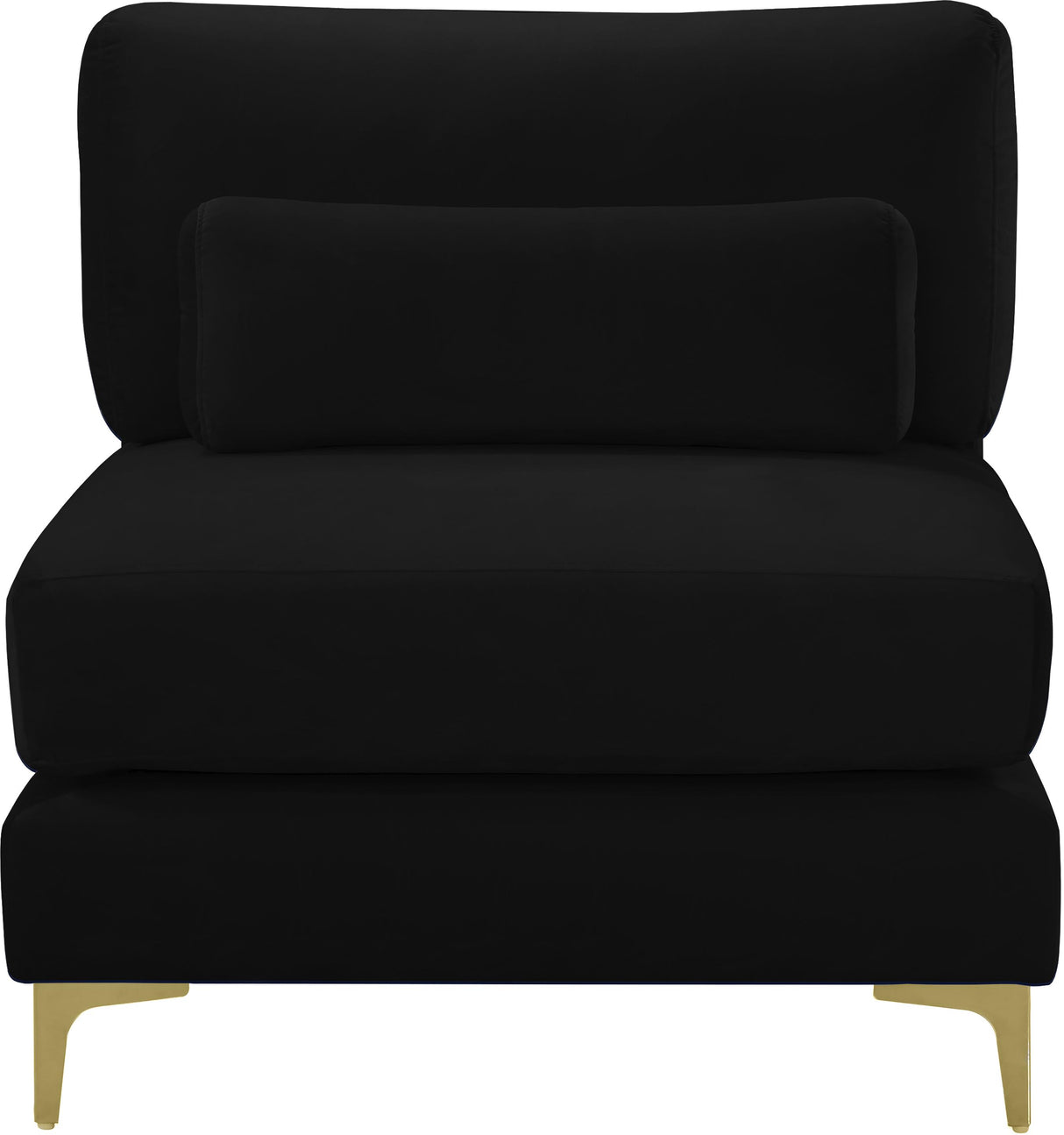 Julia Black Velvet Modular Armless Chair - galleria furniture outlet