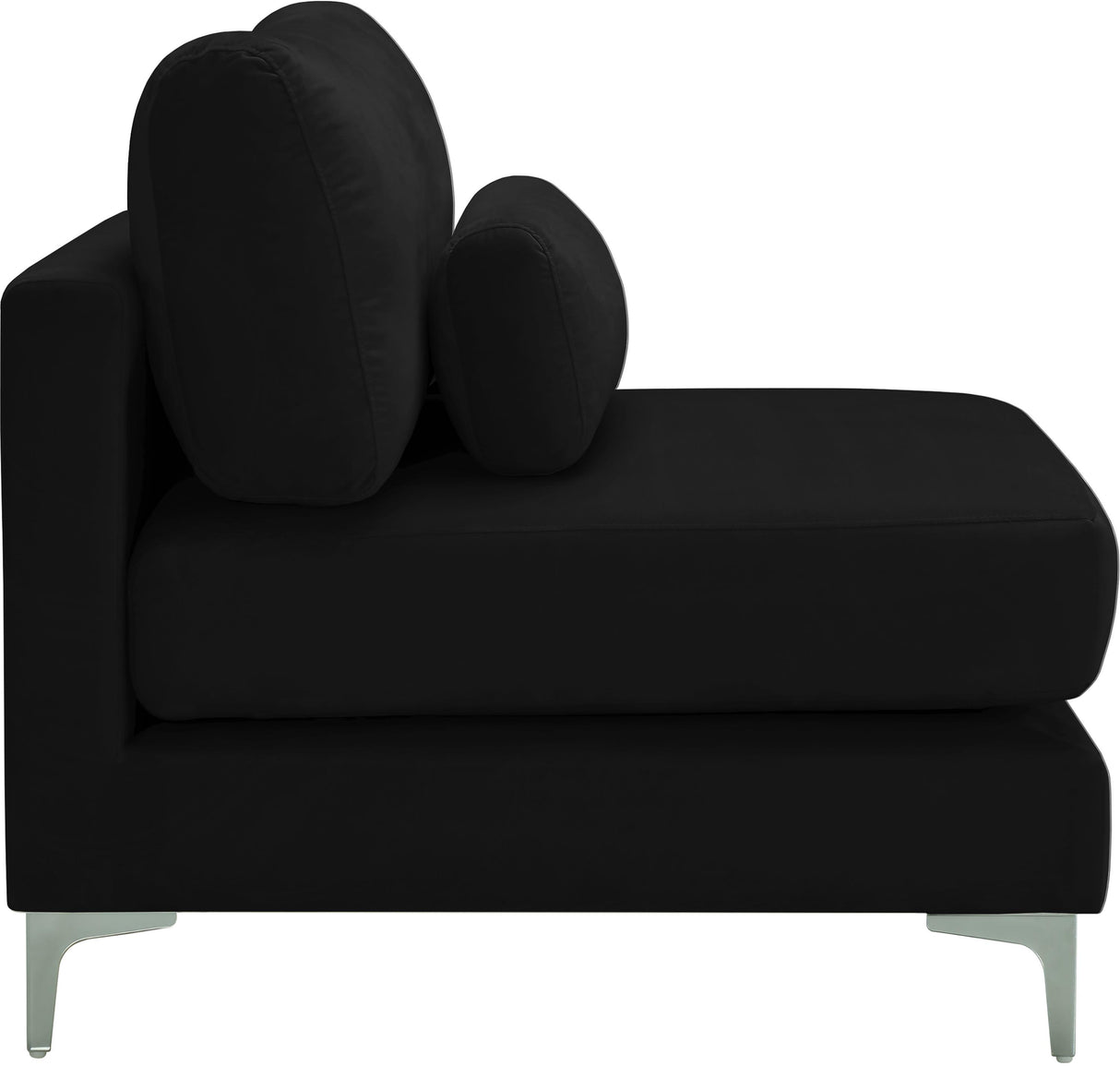 Julia Black Velvet Modular Armless Chair - galleria furniture outlet