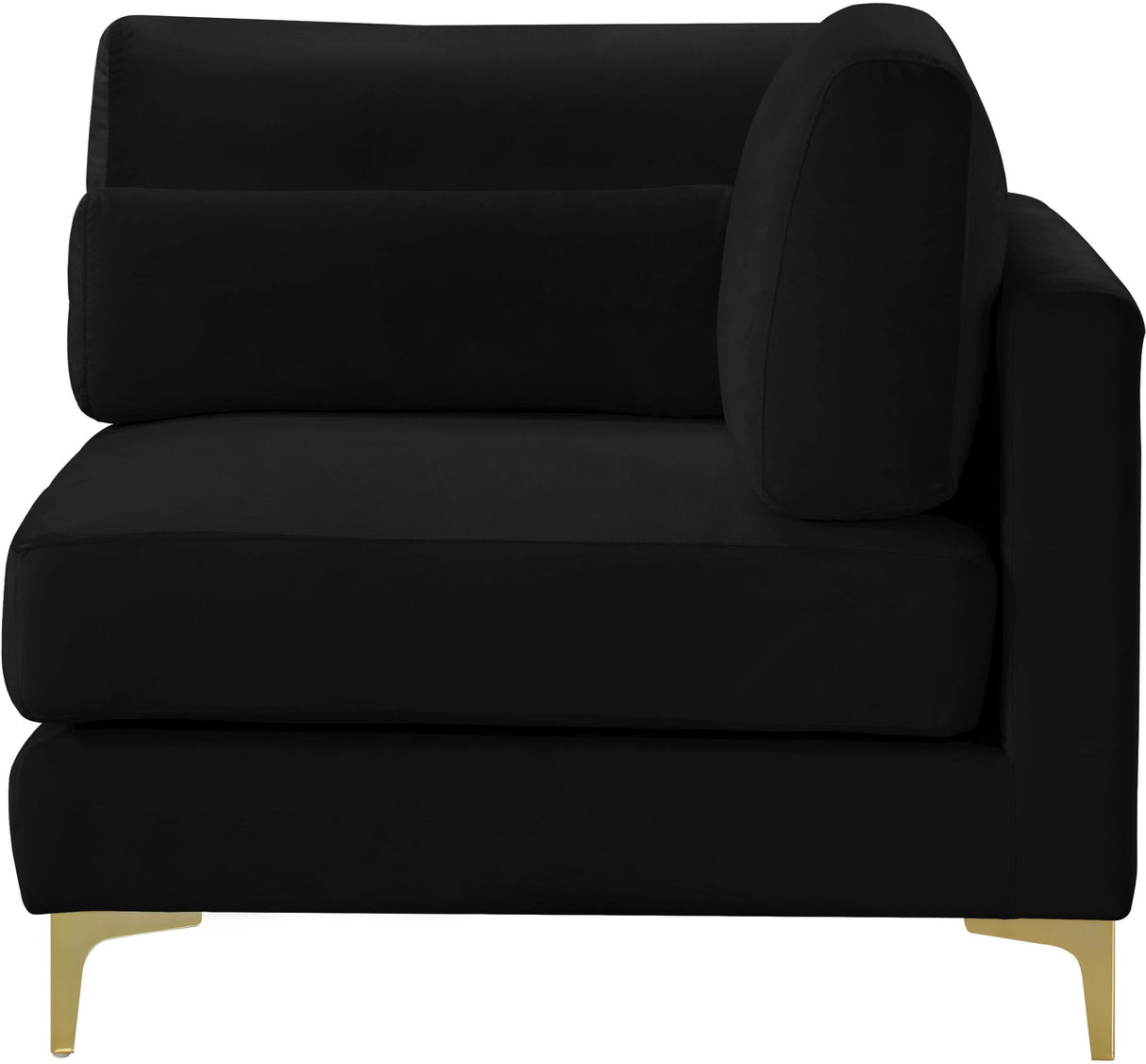 Julia Black Velvet Modular Corner Chair - galleria furniture outlet