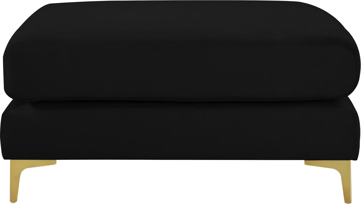 Julia Black Velvet Modular Ottoman - galleria furniture outlet