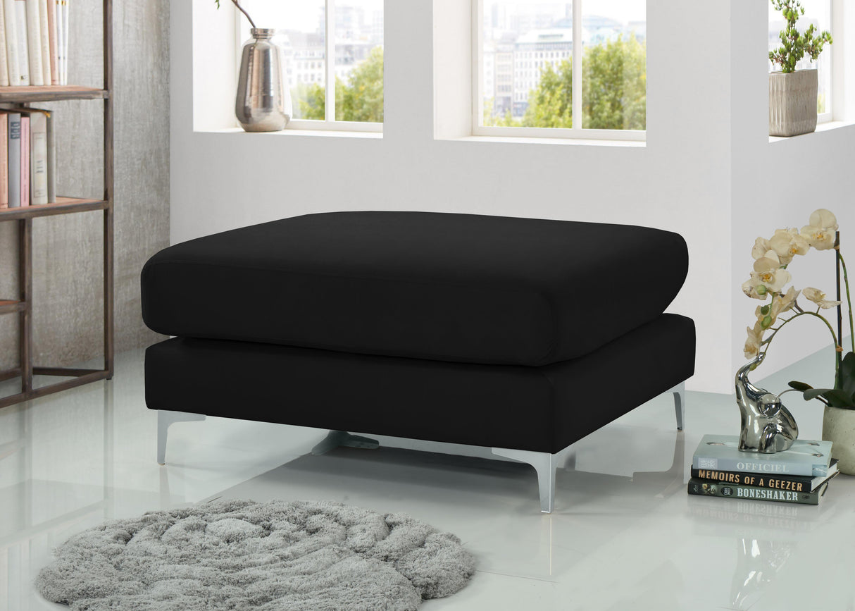 Julia Black Velvet Modular Ottoman - galleria furniture outlet
