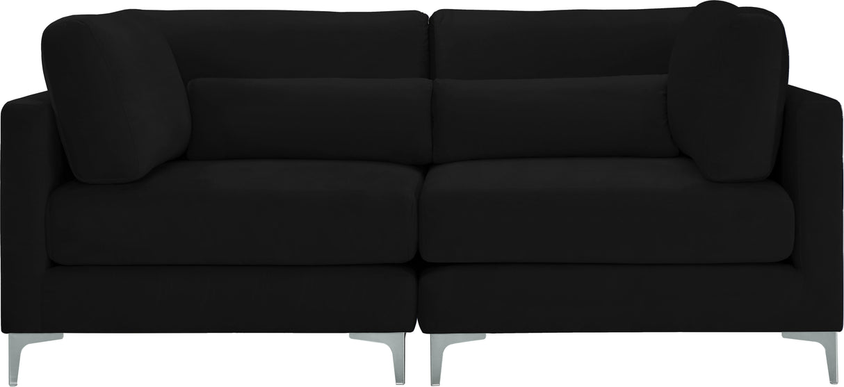 Julia Black Velvet Modular Sofa - galleria furniture outlet