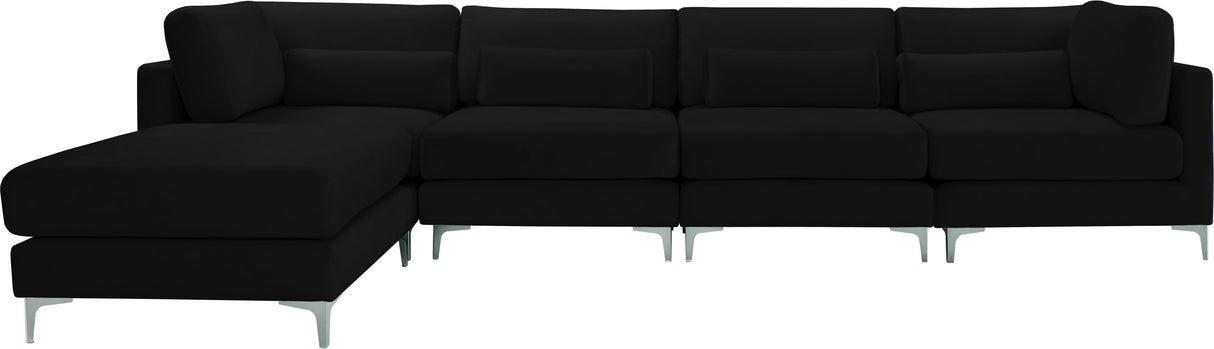 Julia Black Velvet Modular Sectional (5 Boxes) - galleria furniture outlet