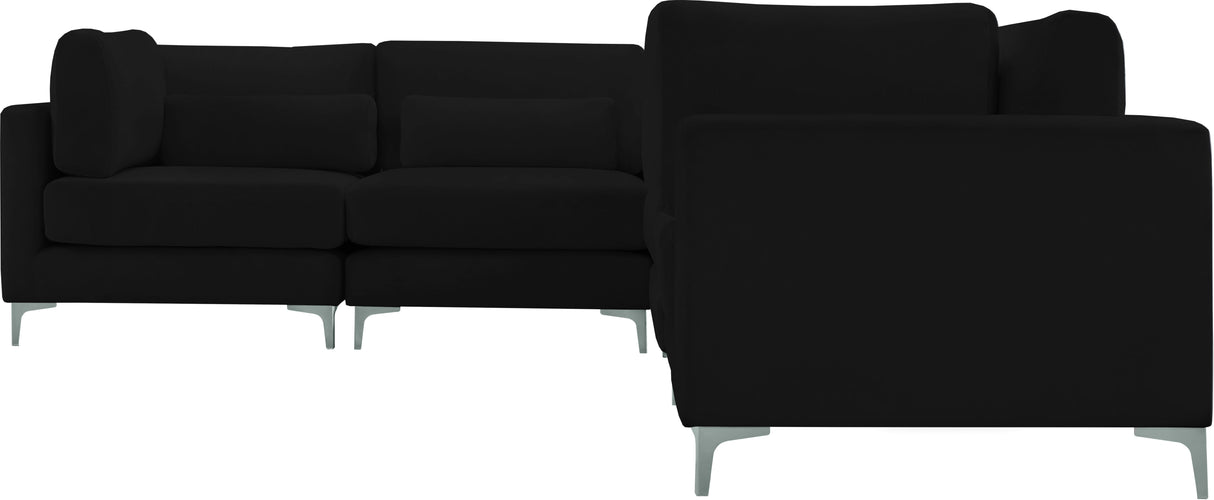 Julia Black Velvet Modular Sectional (5 Boxes) - galleria furniture outlet