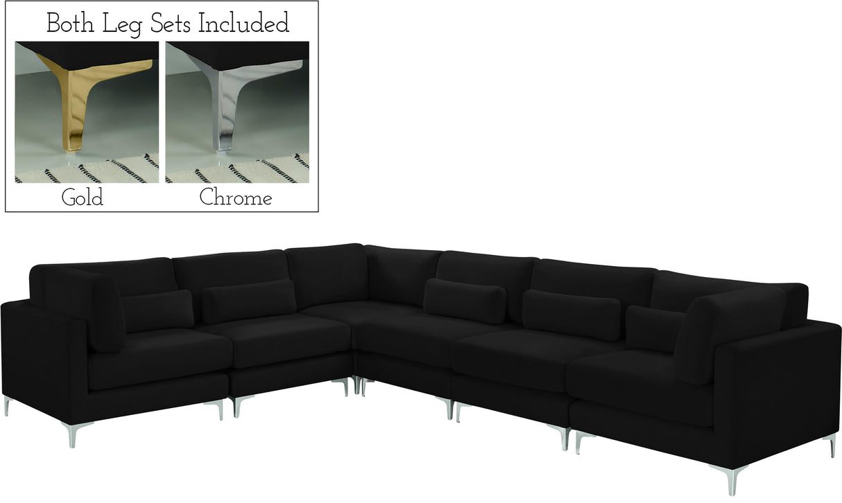 Julia Black Velvet Modular Sectional (6 Boxes) - galleria furniture outlet