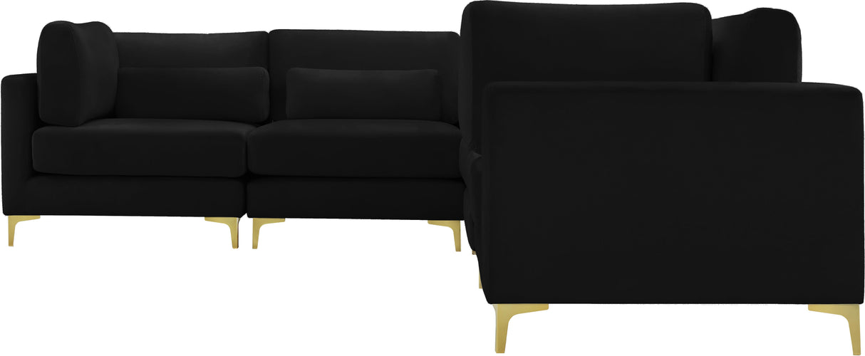 Julia Black Velvet Modular Sectional (6 Boxes) - galleria furniture outlet