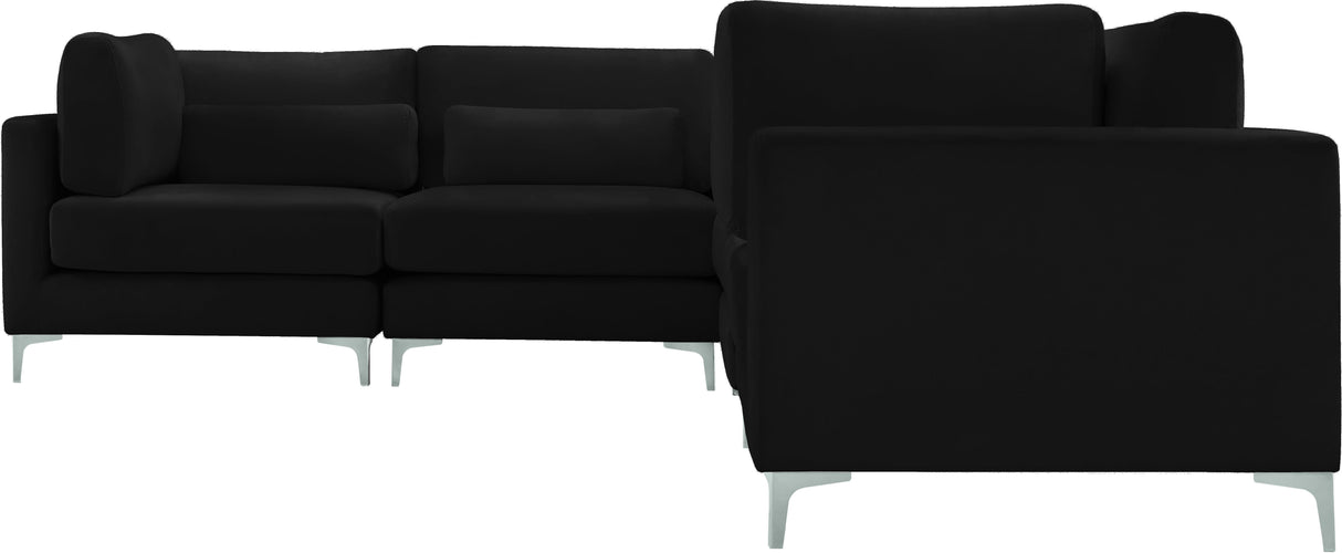 Julia Black Velvet Modular Sectional (6 Boxes) - galleria furniture outlet