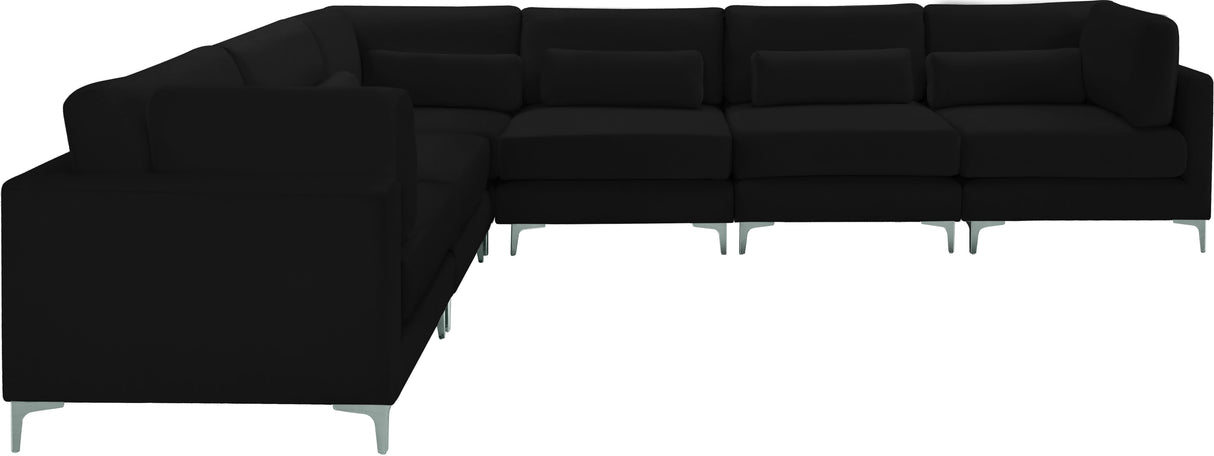 Julia Black Velvet Modular Sectional (6 Boxes) - galleria furniture outlet