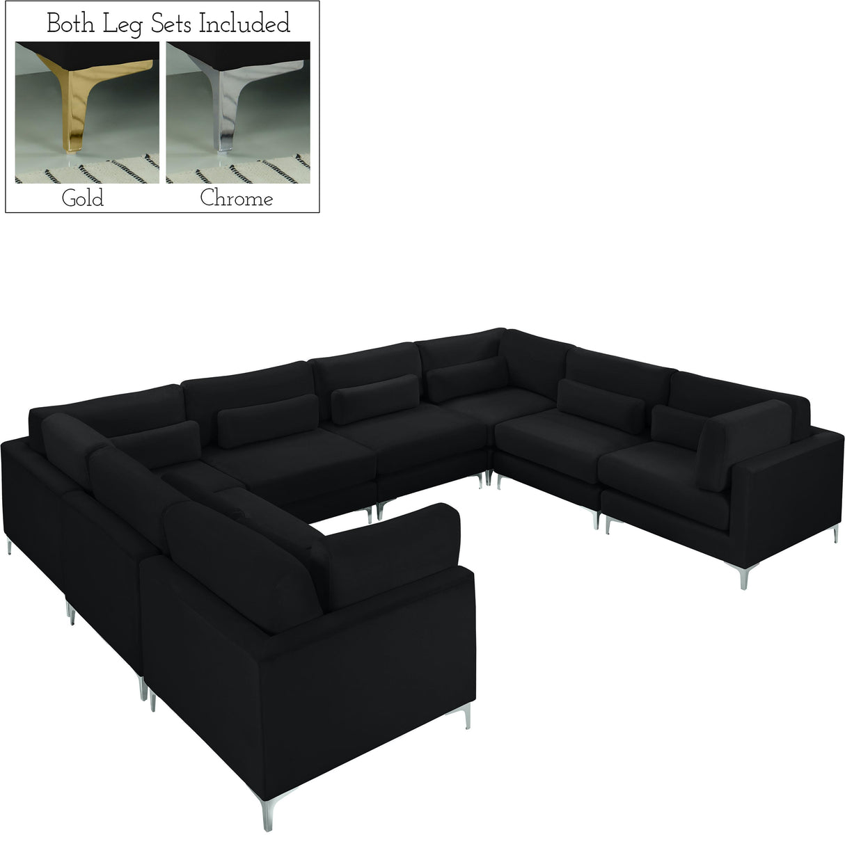 Julia Black Velvet Modular Sectional (8 Boxes) - galleria furniture outlet