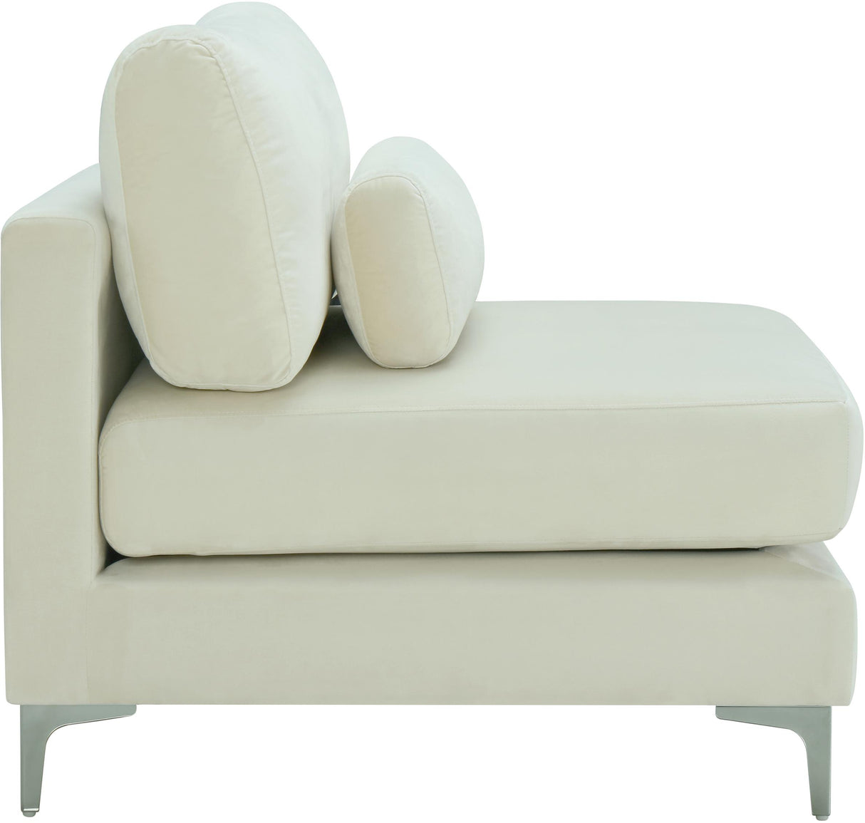 Julia Cream Velvet Modular Armless Chair - galleria furniture outlet